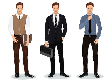 Men in stylish clothes et of businessmen.のイラスト素材