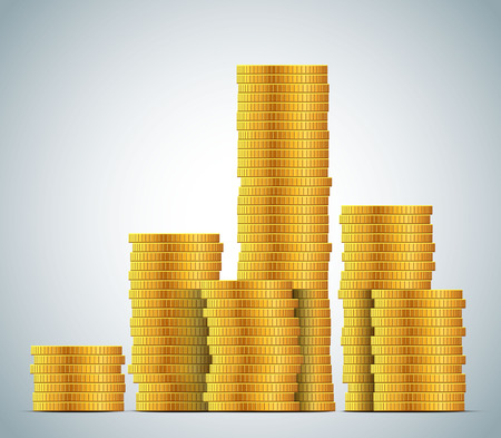 Stacks of gold coins vector illustrationのイラスト素材