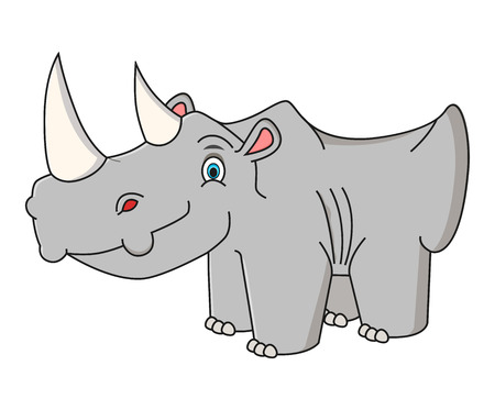 ?artoon rhino vector illustrationのイラスト素材