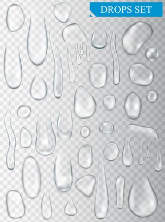 Realistic shining water dropsのイラスト素材