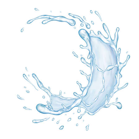 Blue transparent water splash. Isolated vector illustration designのイラスト素材