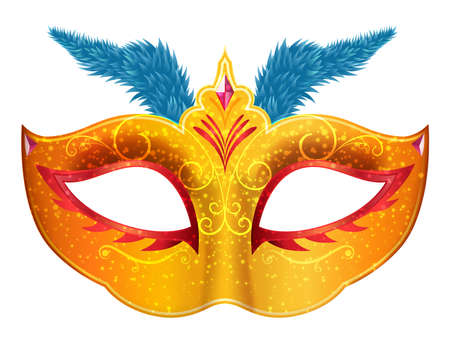 Mardi Gras Venetian handmade carnival mask for masquerade party. vector illustrationのイラスト素材