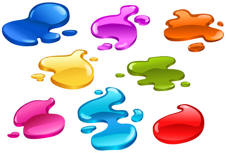 Collection of color paint splashesのイラスト素材