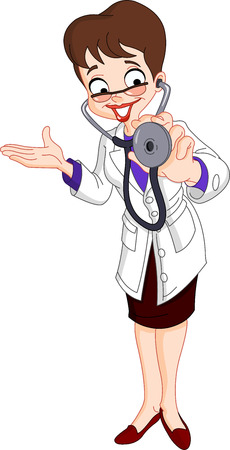 Smiley female doctor with a stethoscopeのイラスト素材