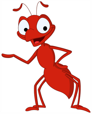 Cute ant presentingのイラスト素材