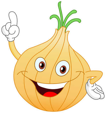 Cartoon onion pointing with his fingerのイラスト素材