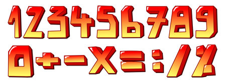 Stylized numbers and signs