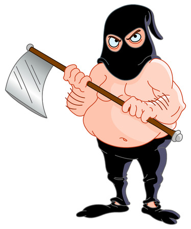Scary torturer holding an axeのイラスト素材