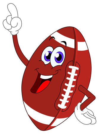 Cartoon American football pointing with his fingerのイラスト素材