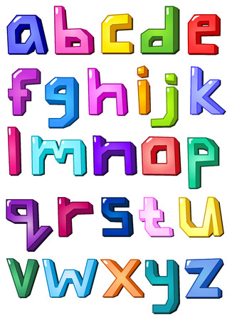 Multicolor small lettersのイラスト素材