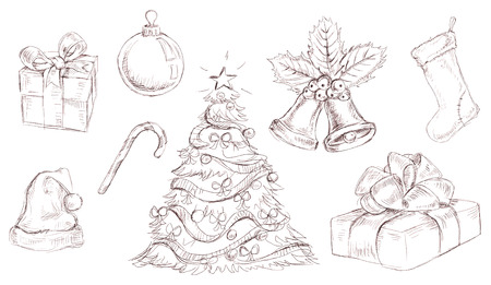 Vector Christmas doodlesのイラスト素材