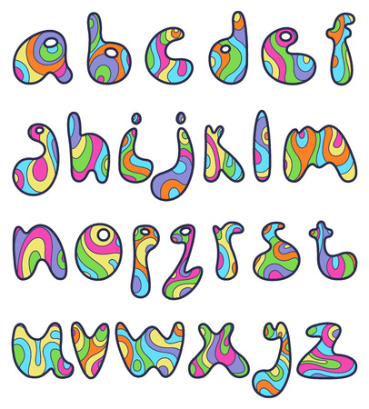 Psychedelic small lettersのイラスト素材