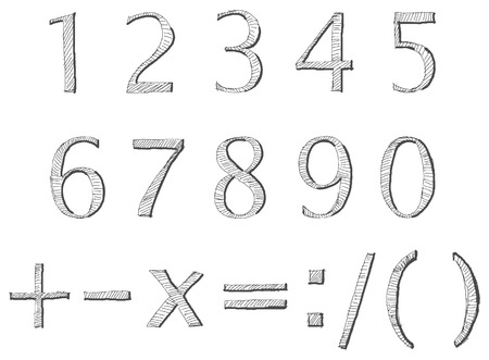   hand written numbersのイラスト素材