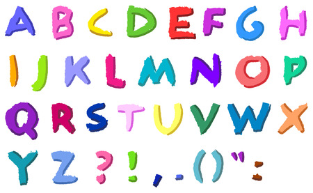 Colorful hand drawn vector lettersのイラスト素材