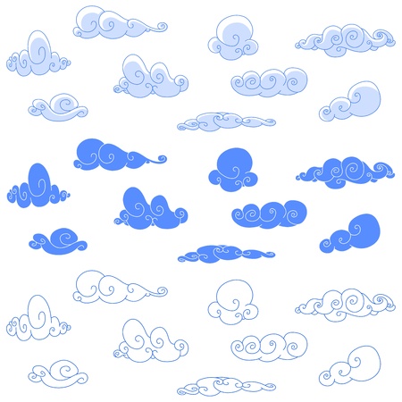 Stylized cloudsのイラスト素材