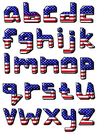 American flag small fontのイラスト素材