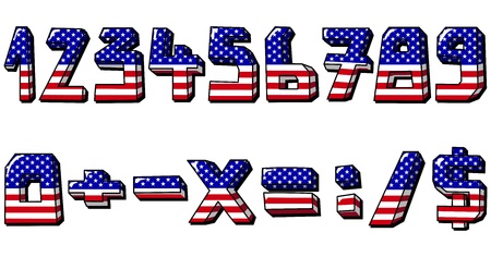 American flag numbersのイラスト素材