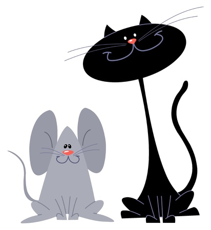 Cat and mouseのイラスト素材