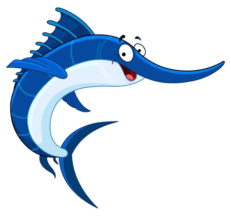 Cartoon swordfishのイラスト素材
