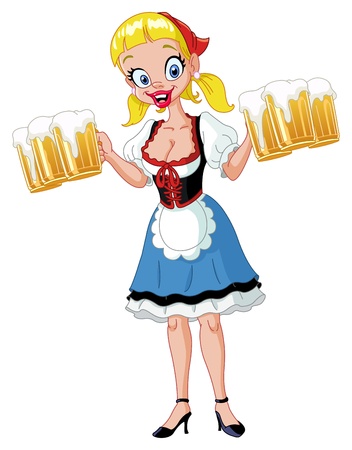 Oktoberfest girlのイラスト素材