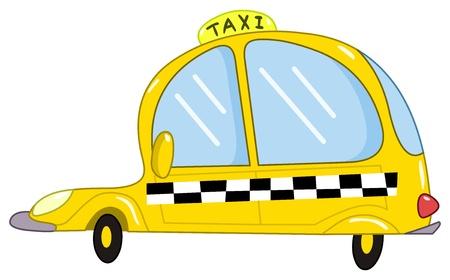 Taxi cartoonのイラスト素材