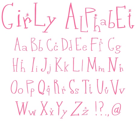Pink girly alphabetのイラスト素材