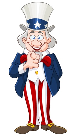 Uncle Sam pointing with his fingerのイラスト素材