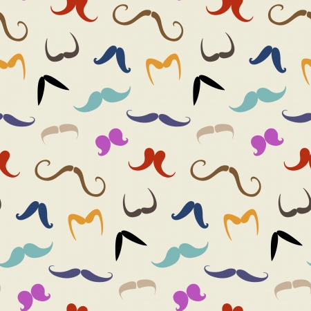 Colorful moustaches seamless patternのイラスト素材