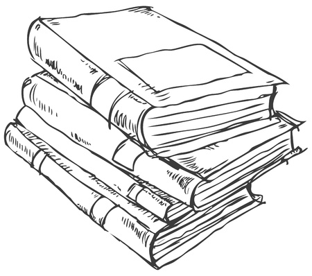doodle of books stack doodle of books stack