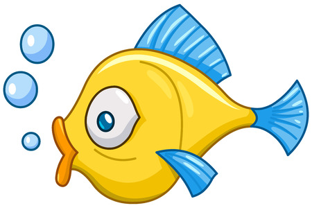 Cartoon fish with bubbles