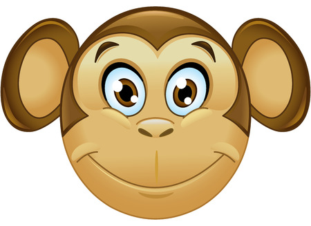 Smiling monkey face emoticonのイラスト素材