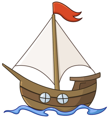 Sailboat cartoonのイラスト素材