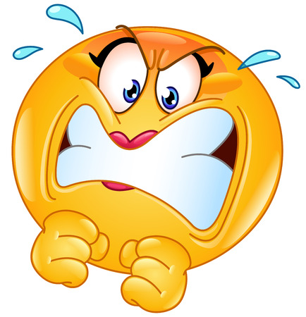 Female emoticon furious and angryのイラスト素材