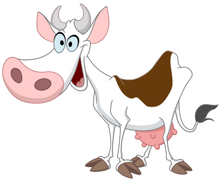 Happy cartoon cowのイラスト素材
