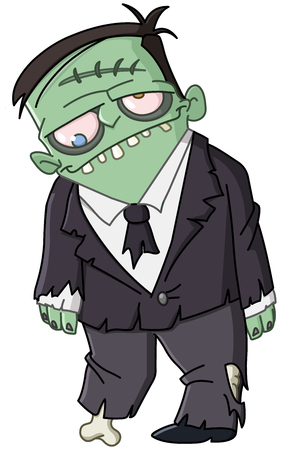 Zombie man with a torn suitのイラスト素材