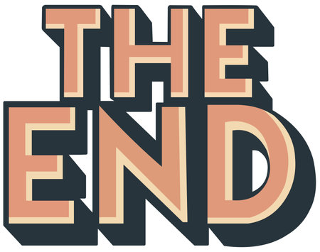 The end lettering in a retro styleのイラスト素材