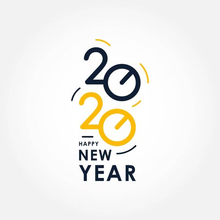 New Years 2020 Design Template Vector illustrationのイラスト素材