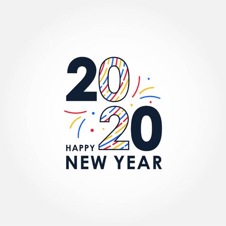 New Years 2020 Design Template Vector illustrationのイラスト素材
