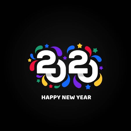 New Years 2020 Design Template Vector illustrationのイラスト素材