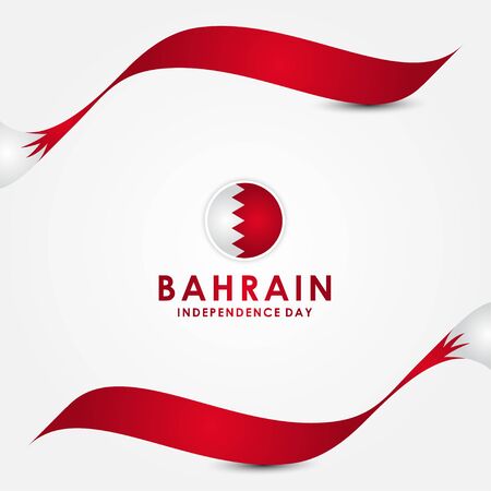 Bahrain Independence Day Vector Design Templateのイラスト素材