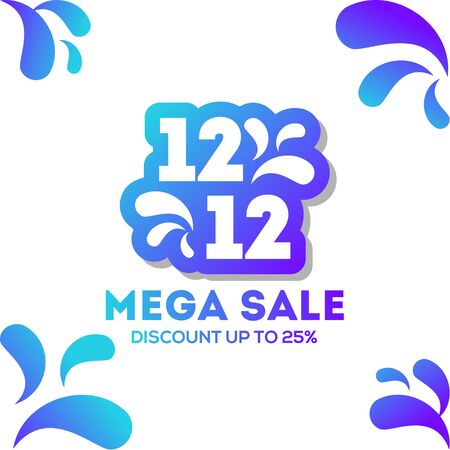 12.12 Shopping Day Vector Design Template. December Saleのイラスト素材