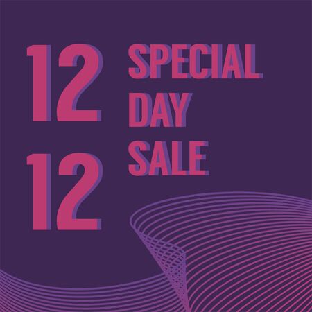 12.12 Shopping Day Vector Design Template. December Saleのイラスト素材