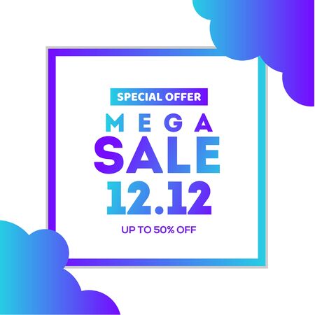 12.12 Shopping Day Vector Design Template. December Saleのイラスト素材