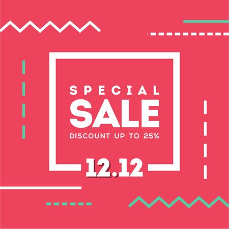 12.12 Shopping Day Vector Design Template. December Saleのイラスト素材