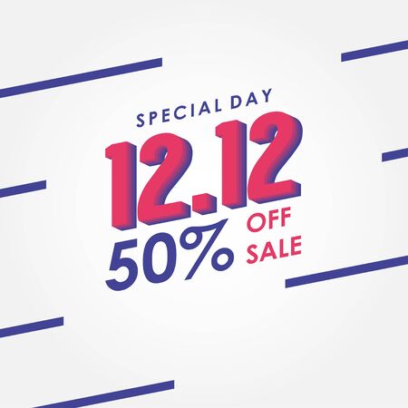 12.12 Shopping Day Vector Design Template. December Saleのイラスト素材