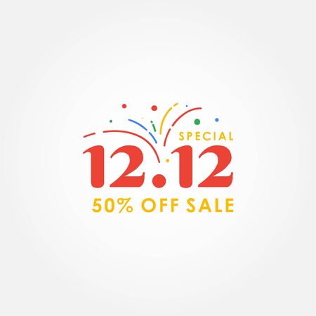 12.12 Shopping Day Vector Design Template. December Saleのイラスト素材