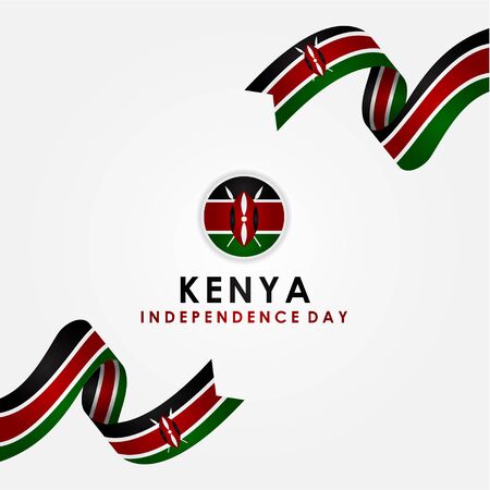 Kenya Independence Day Vector Design Templateのイラスト素材