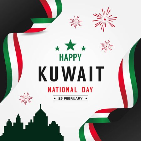 Kuwait Independence Day Vector Design Template. Kuwait National Dayのイラスト素材