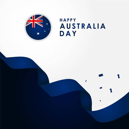 Happy Australia Day Design Template Backgroundのイラスト素材