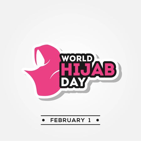 World Hijab Day Vector Template With Elegant Designのイラスト素材